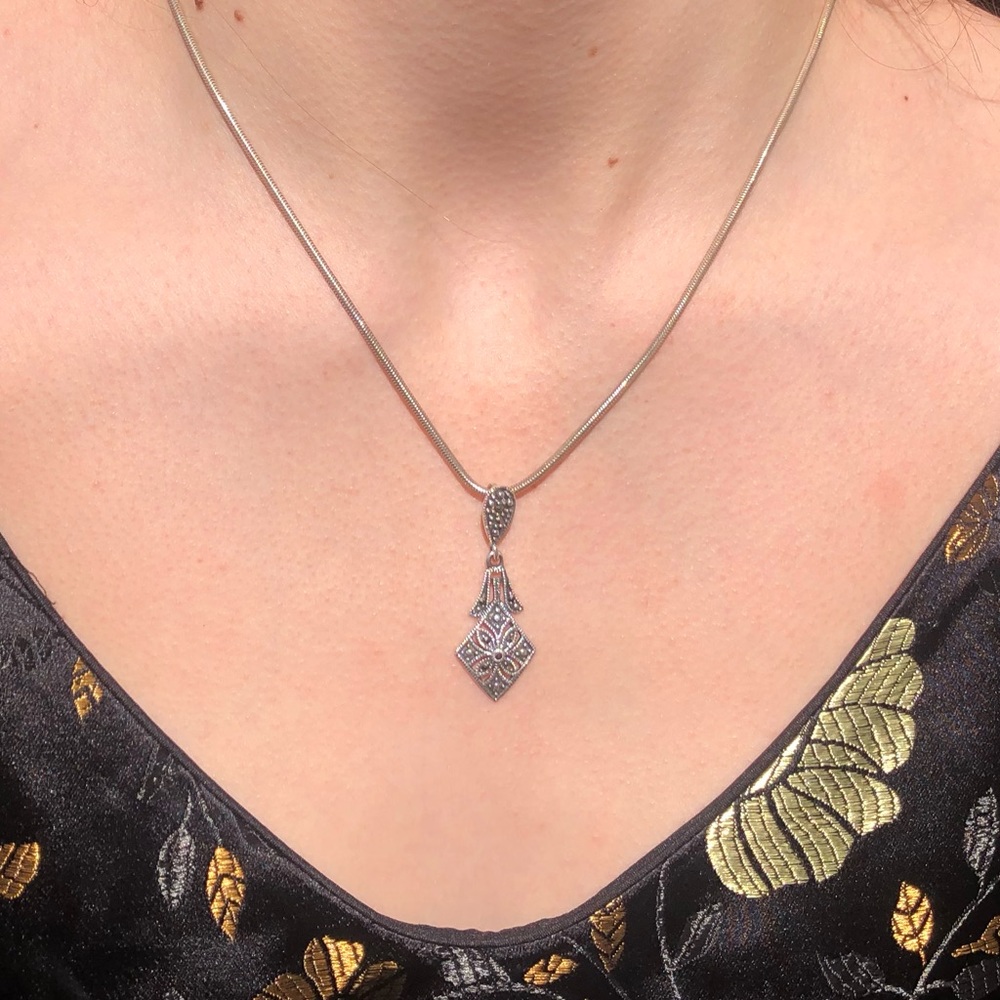 Sterling marcasite necklace